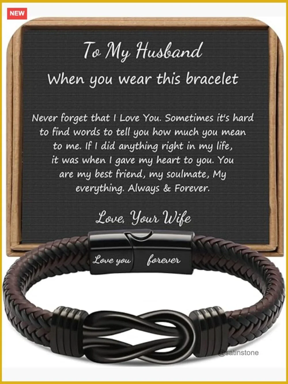 Knot Bracelet Gifts for Him Mens Leather Stainless Steel Always Linked Together